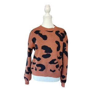 SHEIN Leopard Print Sweater - Black and Brown